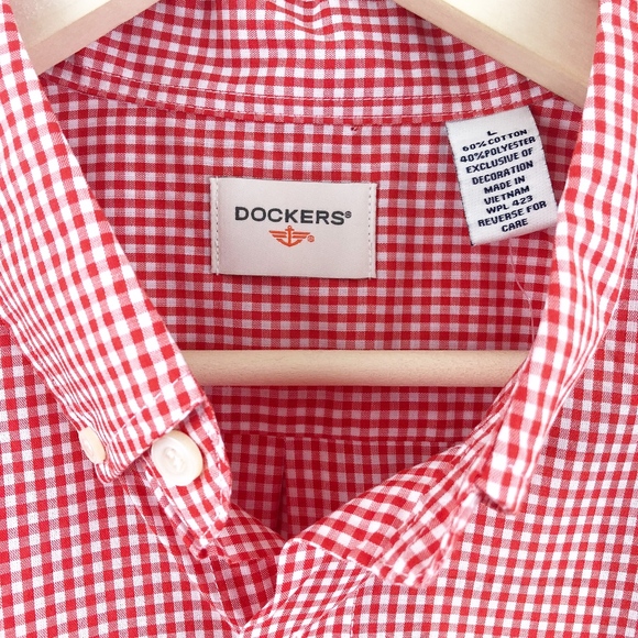 Dockers Gingham Button Front Long Sleeve Shirt - Picture 4 of 6